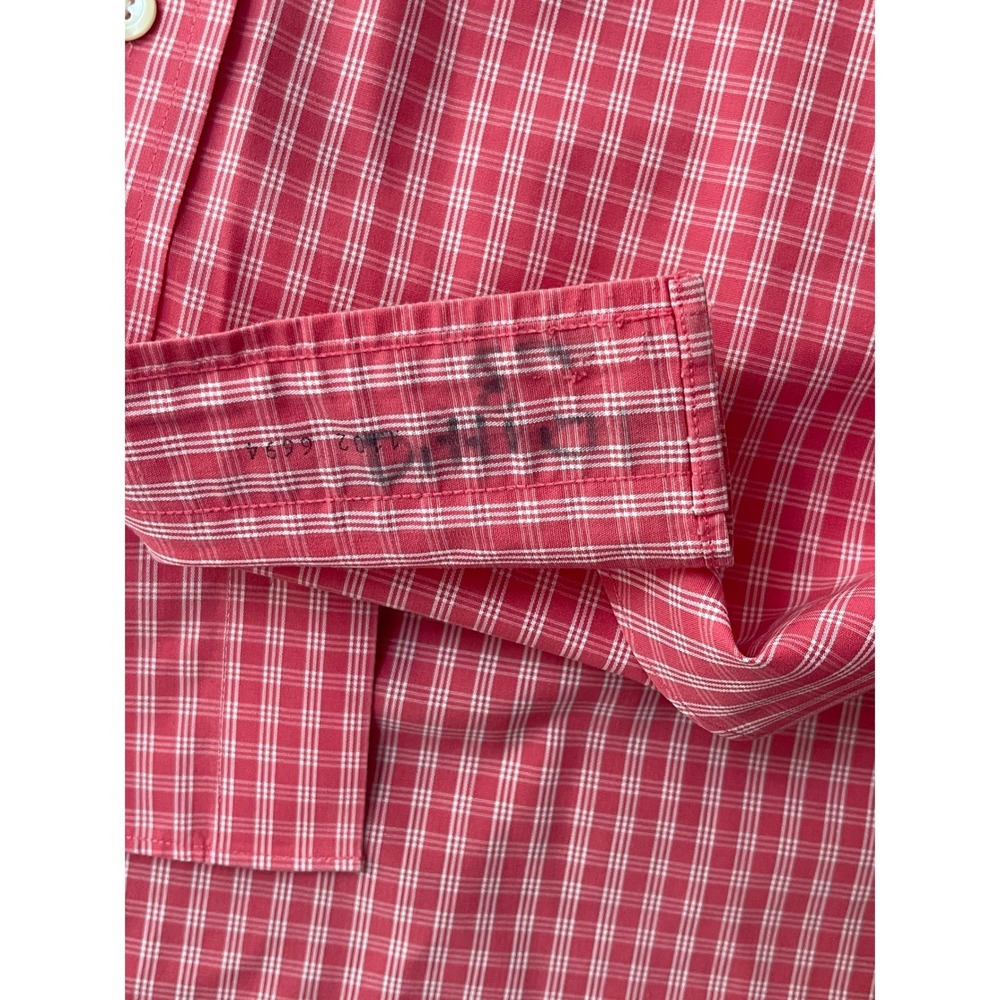 Brooks Brothers 346 Mens Red Gingham Non-Iron Cotton Button Down Shirt Size M - Picture 5 of 7